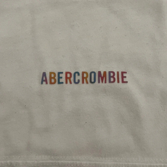 4/$25 Abercrombie kids Boys White Long Sleeve T-Shirt with Holographic Logo - Picture 4 of 7